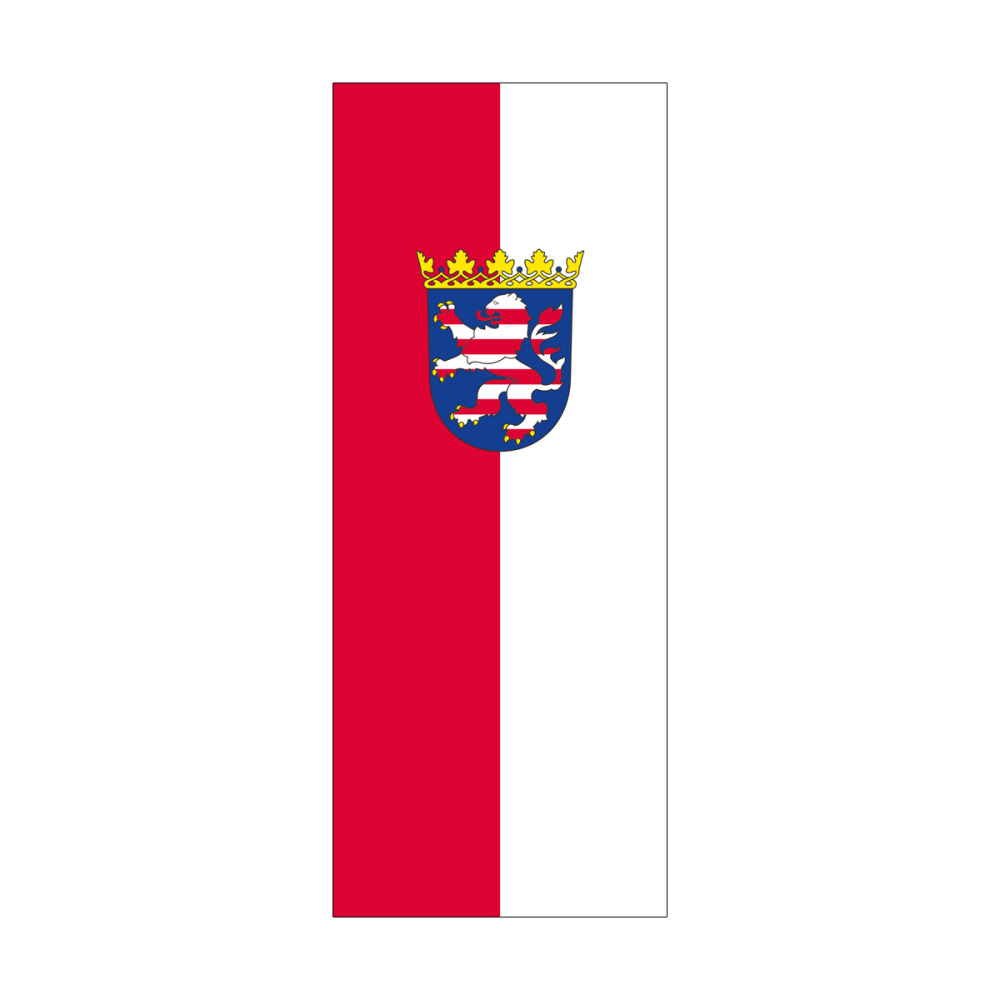 Landesdienstflagge Hessen (mit Wappen), Hochformat, 120 x 300 cm