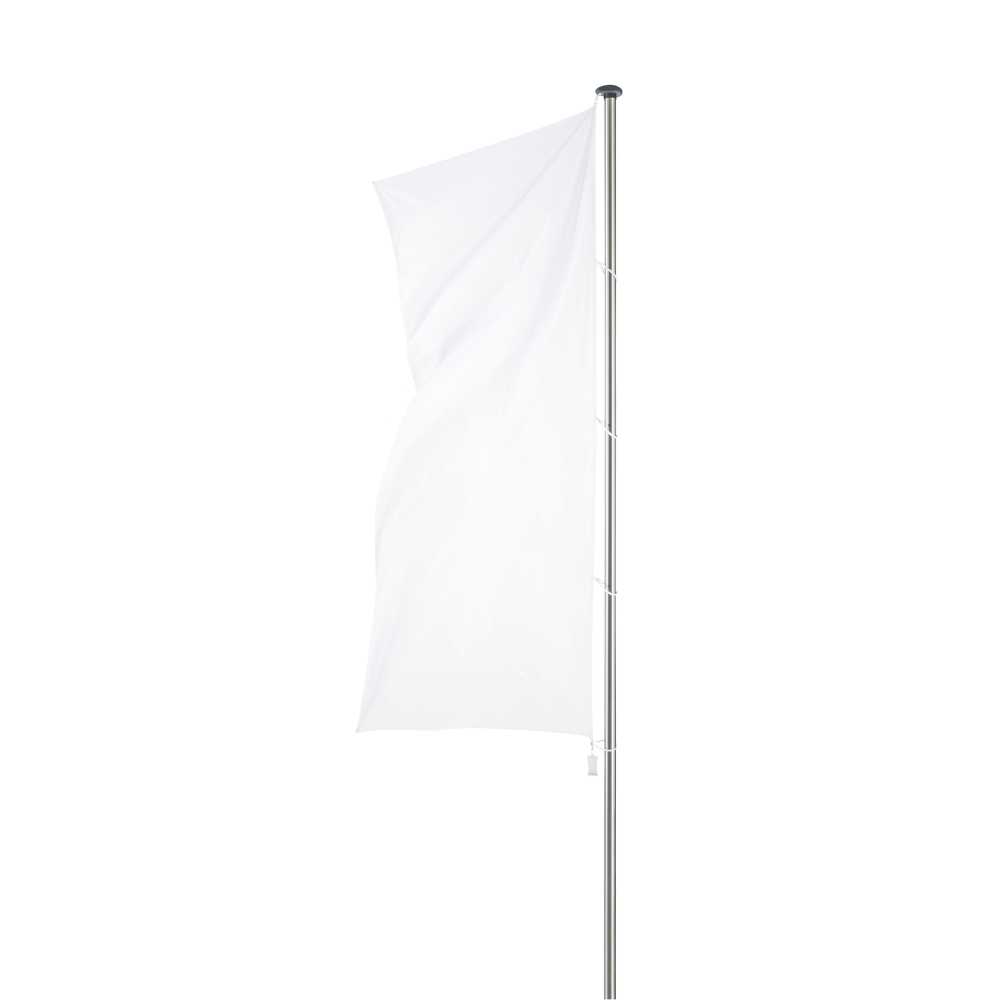 Fahnenmast INOX (Edelstahl) mit Hissseil innen (Seilklemme), Höhe: 5 m, ⌀ 76 mm, vorbereitet für Bodenhülse